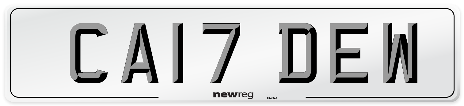 CA17 DEW Number Plate from New Reg
